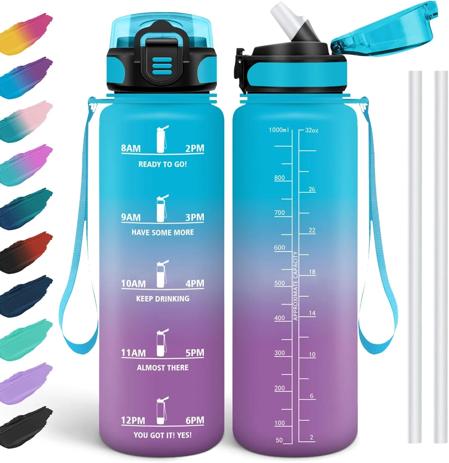 بطری آب هانیهالی 1 لیتری، ضد نشت، بطری نوشیدنی برای نوشیدنیهای گازدار، بطری آب بدون BPA، بطری آب با نی، بطری آب ورزشی برای مدرسه، دوچرخه، تناسب اندام بطری آب هانیهالی 1 لیتری، ضد نشت، بطری نوشیدنی برای نوشیدنیهای گازدار، بطری آب بدون BPA، بطری آب با نی، بطری آب ورزشی برای مدرسه، دوچرخه، تناسب اندام