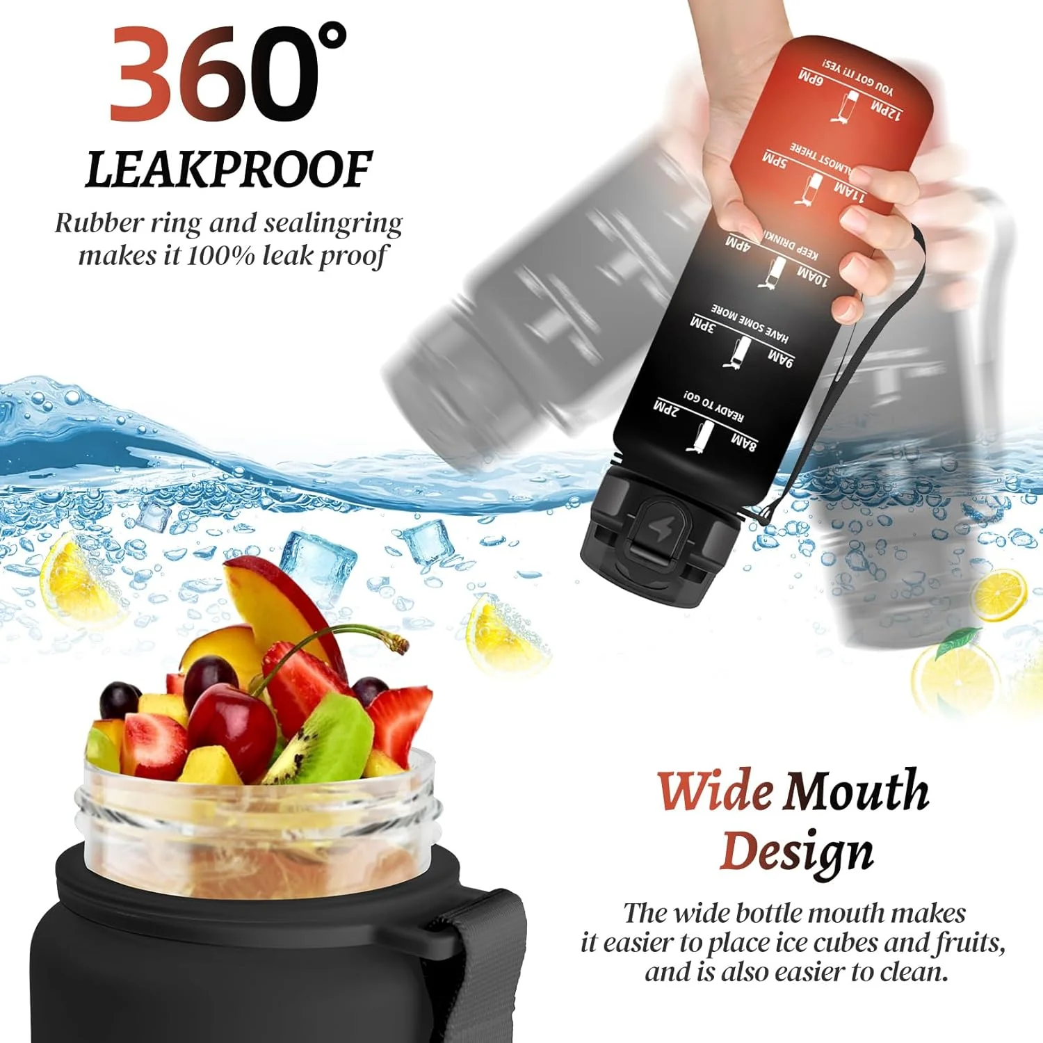 بطری نوشیدنی هانیهالی 1 لیتری، ضد نشت با نشانگر زمان، بطری آب، بطری ورزشی با فیلتر، مناسب برای نوشیدنیهای گازدار، بطری آب ورزشی برای فضای باز، دوچرخه، تناسب اندام بطری نوشیدنی هانیهالی 1 لیتری، ضد نشت با نشانگر زمان، بطری آب، بطری ورزشی با فیلتر، مناسب برای نوشیدنیهای گازدار، بطری آب ورزشی برای فضای باز، دوچرخه، تناسب اندام