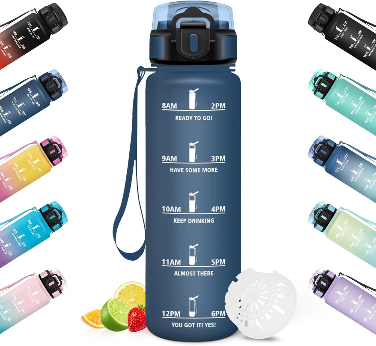 بطری آب هانیهالی، 1 لیتر، دارای نشانگر زمان، ضد نشت، بطری آب ورزشی، قابل استفاده مجدد، بطری آب برای باشگاه، دوچرخهسواری، دفتر، فضای باز بطری آب هانیهالی، 1 لیتر، دارای نشانگر زمان، ضد نشت، بطری آب ورزشی، قابل استفاده مجدد، بطری آب برای باشگاه، دوچرخهسواری، دفتر، فضای باز