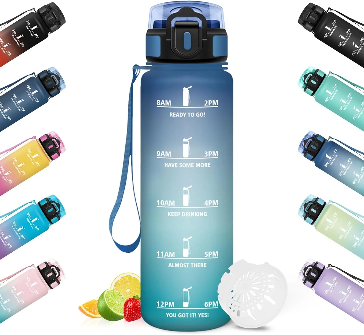 بطری آب هانیهالی، 1 لیتر، دارای نشانگر زمان، ضد نشت، بطری آب ورزشی، قابل استفاده مجدد، بطری آب برای باشگاه، دوچرخهسواری، دفتر، فضای باز بطری آب هانیهالی، 1 لیتر، دارای نشانگر زمان، ضد نشت، بطری آب ورزشی، قابل استفاده مجدد، بطری آب برای باشگاه، دوچرخهسواری، دفتر، فضای باز