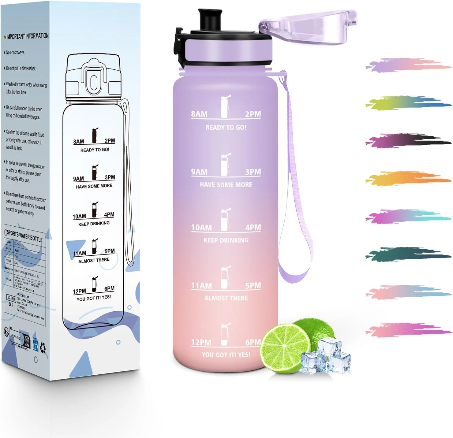 بطری آب کودکانه هانیهالی، 500 میلیلیتر، قابل استفاده مجدد با مقیاس زمانی، بطری ورزشی ضد نشت، بطری آب برای دویدن، دوچرخهسواری، کار، مدرسه، باشگاه بطری آب کودکانه هانیهالی، 500 میلیلیتر، قابل استفاده مجدد با مقیاس زمانی، بطری ورزشی ضد نشت، بطری آب برای دویدن، دوچرخهسواری، کار، مدرسه، باشگاه