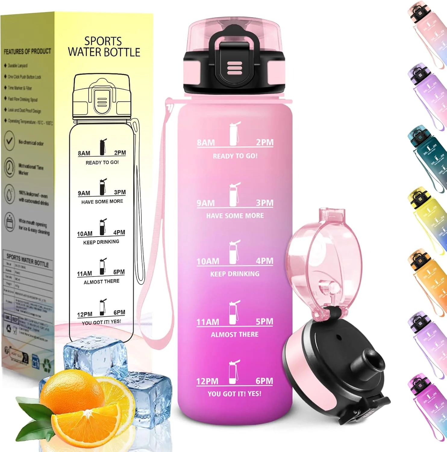 بطری آب کودک HoneyHolly، 500 میلی لیتر، مناسب برای نوشیدنی های گازدار، بطری آب، قابل استفاده مجدد با مقیاس زمانی، بطری آب ورزشی برای دویدن، دوچرخه سواری، کار، مدرسه، باشگاه بطری آب کودک HoneyHolly، 500 میلی لیتر، مناسب برای نوشیدنی های گازدار، بطری آب، قابل استفاده مجدد با مقیاس زمانی، بطری آب ورزشی برای دویدن، دوچرخه سواری، کار، مدرسه، باشگاه