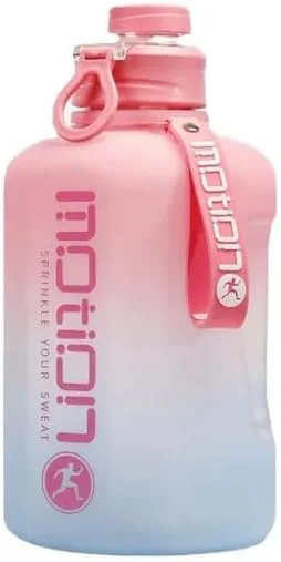 بطری آب بزرگ 2.2 لیتری با نشانگر زمان – بدون BPA، ضد نشت، بطری ورزشی قابل استفاده مجدد برای باشگاه، تناسب اندام و انگیزه و قمقمه آب بادوام برای مردان و زنان (گرادیان صورتی-آبی، 2.2 لیتر)