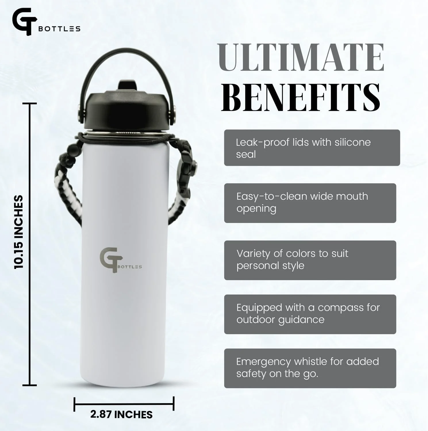 بطری آب دهان گشاد عایق خلاء استیل ضد زنگ با 3 درب - درب نی دار، درب جرعه نوش، درب خروجی، دسته طناب چتر نجات، 2 نی، برس تمیز کننده نی برای نوشیدنی های گرم و سرد (سفید، 650 میلی لیتر) بطری آب دهان گشاد عایق خلاء استیل ضد زنگ با 3 درب - درب نی دار، درب جرعه نوش، درب خروجی، دسته طناب چتر نجات، 2 نی، برس تمیز کننده نی برای نوشیدنی های گرم و سرد (سفید، 650 میلی لیتر)