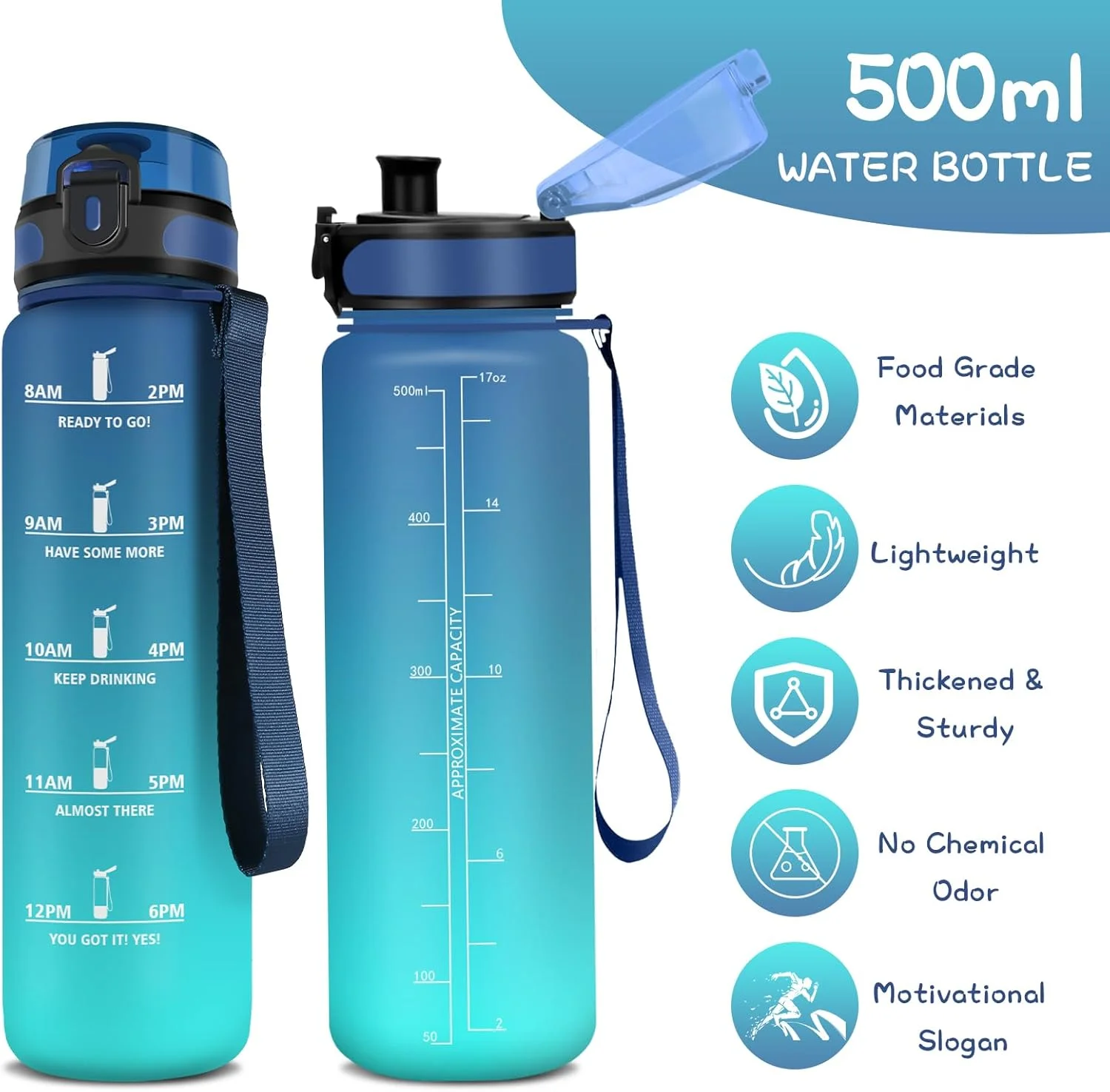 بطری نوشیدنی کودک گرستا، بطری نوشیدنی ۵۰۰ میلی لیتری برای نوشیدنی های گازدار با فیلتر، بطری آب با نشانگر زمان، قابل حمل، بطری نوشیدنی ورزشی برای مدرسه، تناسب اندام، یوگا، کمپینگ بطری نوشیدنی کودک گرستا، بطری نوشیدنی ۵۰۰ میلی لیتری برای نوشیدنی های گازدار با فیلتر، بطری آب با نشانگر زمان، قابل حمل، بطری نوشیدنی ورزشی برای مدرسه، تناسب اندام، یوگا، کمپینگ