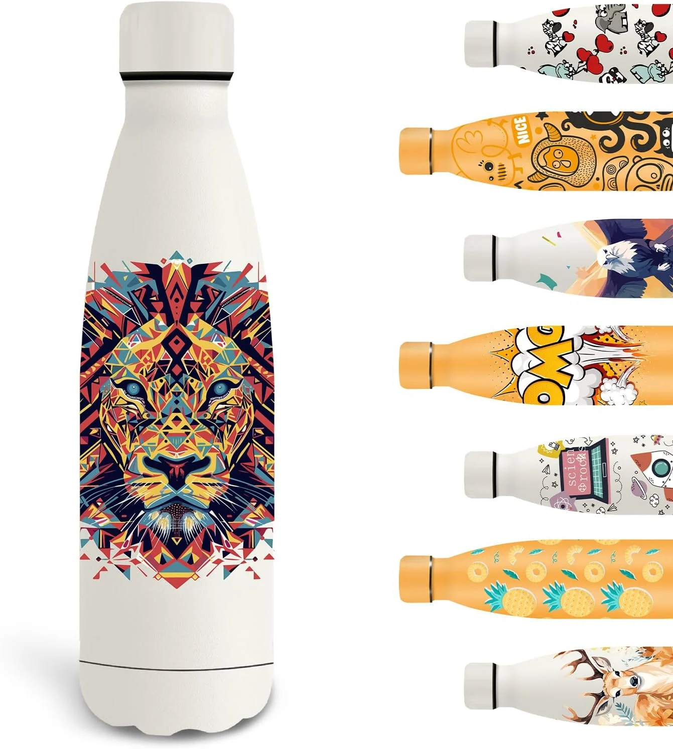 بطری آب گرستا، بطری نوشیدنی استیل ضد زنگ 500 میلی لیتری، بطری آب ورزشی، بدون BPA، طرح شیر، فلاسک، ضد نشت، برای مدرسه، دوچرخه، کمپینگ، دویدن، سفید بطری آب گرستا، بطری نوشیدنی استیل ضد زنگ 500 میلی لیتری، بطری آب ورزشی، بدون BPA، طرح شیر، فلاسک، ضد نشت، برای مدرسه، دوچرخه، کمپینگ، دویدن، سفید