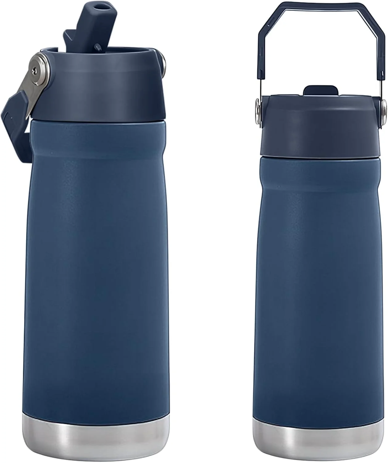 بطری آب ورزشی برای فضای باز، 650 میلی لیتر، 550 میلی لیتر، دارای درب نی دار و دسته قابل حمل، فلاسک دهان گشاد استیل ضد زنگ عایق خلاء، نوشیدنی ها را گرم و سرد نگه می دارد، ضد نشت، مناسب برای جا لیوانی خودرو (سرمه ای، 650 میلی لیتر) بطری آب ورزشی برای فضای باز، 650 میلی لیتر، 550 میلی لیتر، دارای درب نی دار و دسته قابل حمل، فلاسک دهان گشاد استیل ضد زنگ عایق خلاء، نوشیدنی ها را گرم و سرد نگه می دارد، ضد نشت، مناسب برای جا لیوانی خودرو (سرمه ای، 650 میلی لیتر)