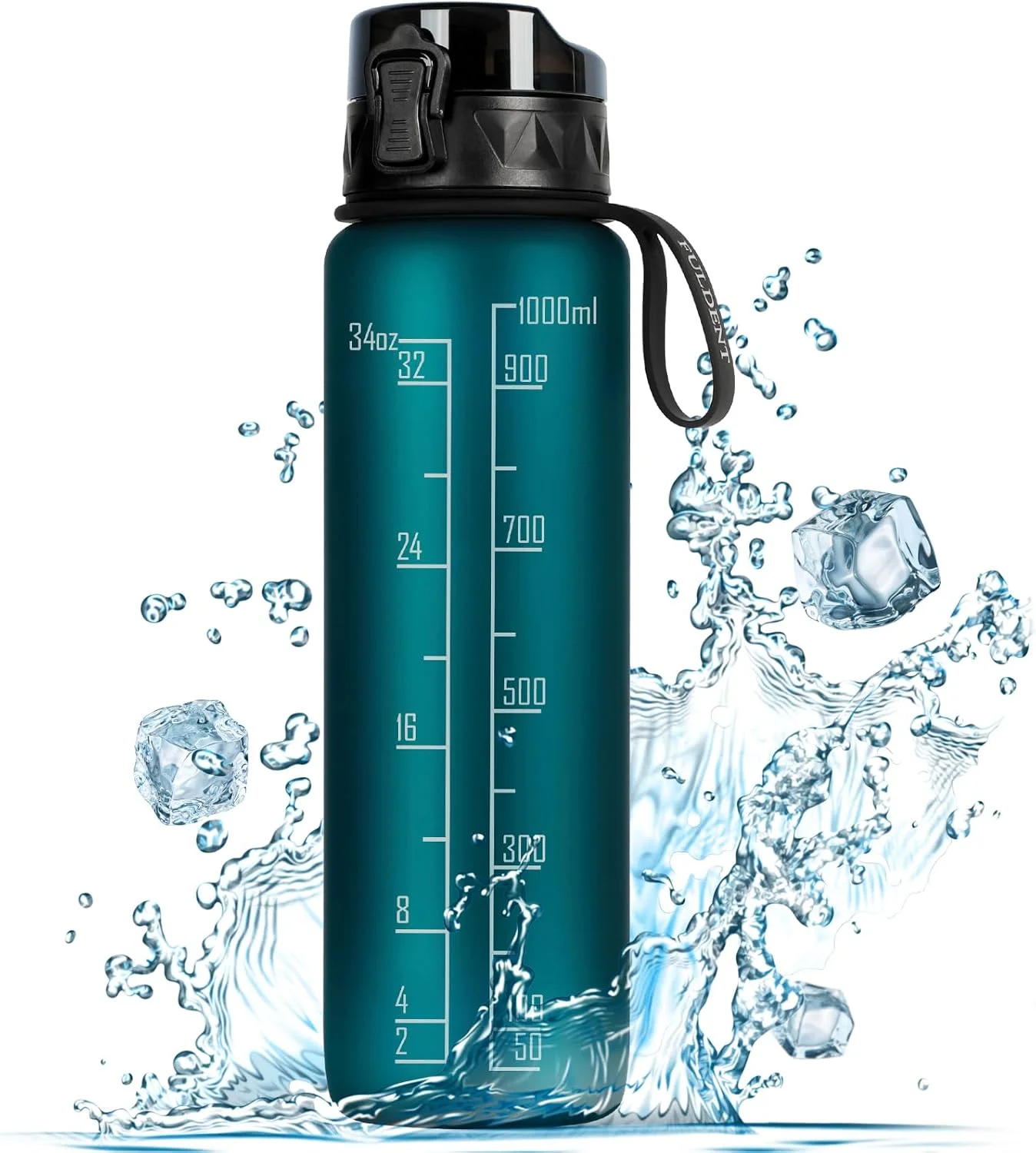 بطری آب ورزشی 1 لیتری با طراحی ضد نشت، بطری نوشیدنی پلاستیکی تریتان بدون BPA برای نوجوانان، بزرگسالان، ورزش، پیاده روی، باشگاه، تناسب اندام، فضای باز، دوچرخه سواری، مدرسه و دفتر