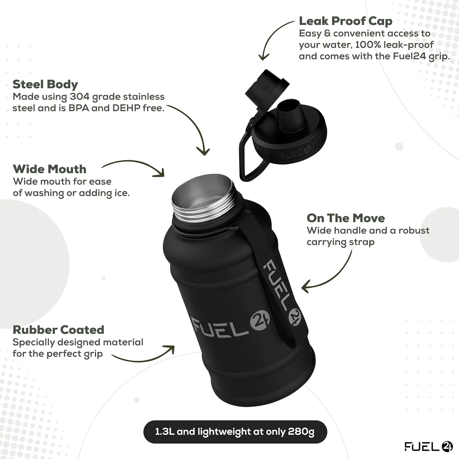 قمقمه استیل - بطری آب 1.3 یا 2.2 لیتری - فوق العاده قوی، بدون BPA، ضد نشت - بطری ورزشی بزرگ، 1.3 لیتر، 2.2 لیتر، بطری فلزی - گزینه های رنگی قمقمه استیل - بطری آب 1.3 یا 2.2 لیتری - فوق العاده قوی، بدون BPA، ضد نشت - بطری ورزشی بزرگ، 1.3 لیتر، 2.2 لیتر، بطری فلزی - گزینه های رنگی