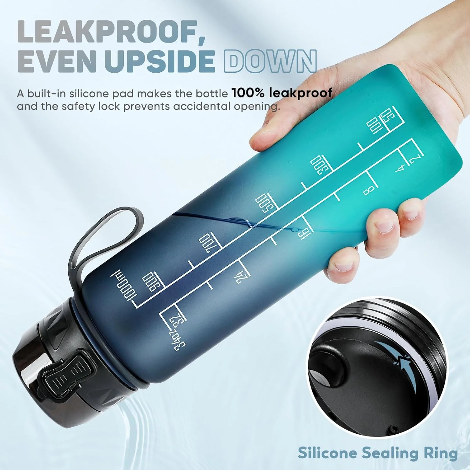 بطری آب ورزشی 1 لیتری با طراحی ضد نشت، بطری نوشیدنی پلاستیکی تریتان بدون BPA برای نوجوانان، بزرگسالان، ورزش، پیاده روی، باشگاه، تناسب اندام، فضای باز، دوچرخه سواری، مدرسه و دفتر بطری آب ورزشی 1 لیتری با طراحی ضد نشت، بطری نوشیدنی پلاستیکی تریتان بدون BPA برای نوجوانان، بزرگسالان، ورزش، پیاده روی، باشگاه، تناسب اندام، فضای باز، دوچرخه سواری، مدرسه و دفتر