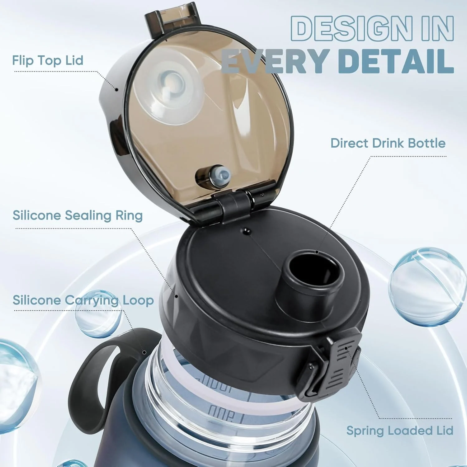 بطری آب ورزشی 1 لیتری با طراحی ضد نشت، بطری نوشیدنی پلاستیکی تریتان بدون BPA برای نوجوانان، بزرگسالان، ورزش، پیاده روی، باشگاه، تناسب اندام، فضای باز، دوچرخه سواری، مدرسه و دفتر بطری آب ورزشی 1 لیتری با طراحی ضد نشت، بطری نوشیدنی پلاستیکی تریتان بدون BPA برای نوجوانان، بزرگسالان، ورزش، پیاده روی، باشگاه، تناسب اندام، فضای باز، دوچرخه سواری، مدرسه و دفتر