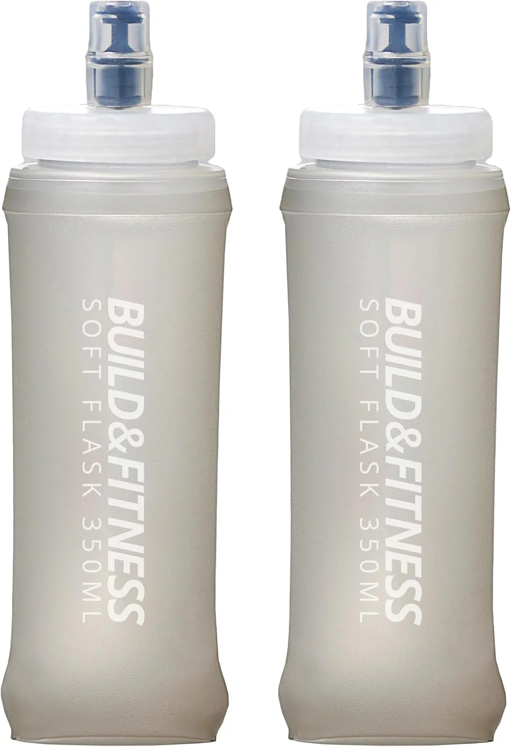 مجموعه 2 عددی قمقمه آب نرم BUILD & FITNESS، 500 میلی لیتر، 350 میلی لیتر، قمقمه آب تاشو، ضد نشت، TPU بدون BPA، تمیز کردن آسان، سازگار با جلیقه و کمربند دویدن