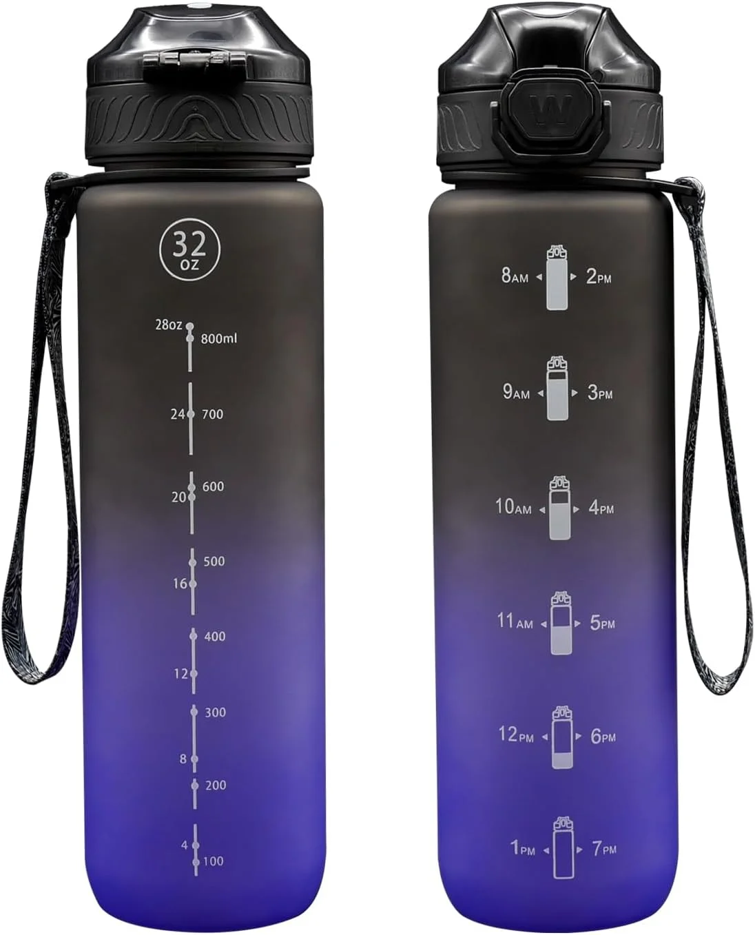 بطری آب ورزشی EYQ با ظرفیت 1 لیتر، ضد نشت، ساخته شده از تریتان بدون BPA، بطری آب انگیزشی 1 لیتری با نشانگر زمان، بطری نوشیدنی ورزشی برای تناسب اندام، مدرسه، باشگاه، ورزش های فضای باز