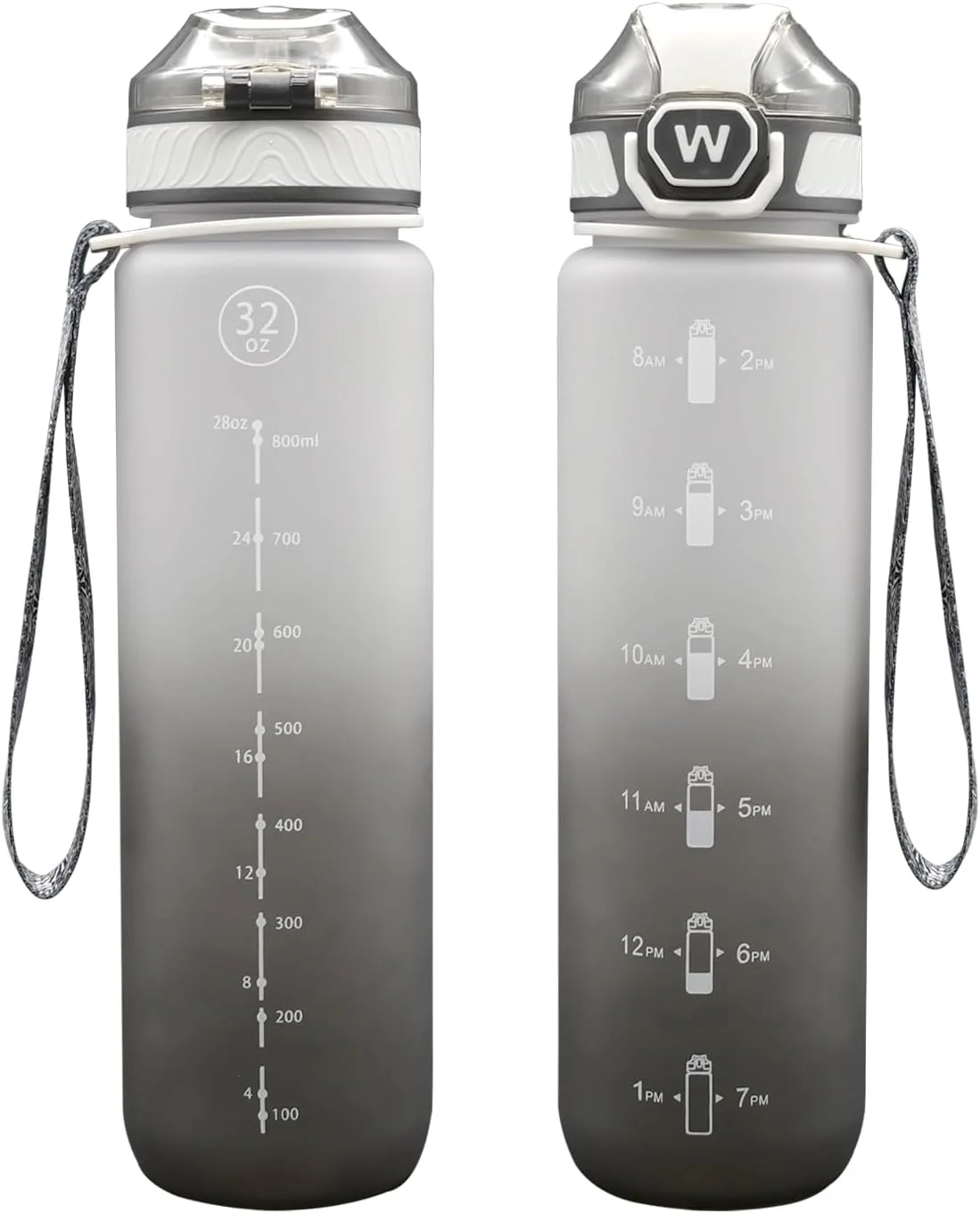 بطری آب ورزشی EYQ با ظرفیت 1 لیتر، ضد نشت، ساخته شده از تریتان بدون BPA، بطری آب انگیزشی 1 لیتری با نشانگر زمان، بطری نوشیدنی ورزشی برای تناسب اندام، مدرسه، باشگاه، ورزش های فضای باز