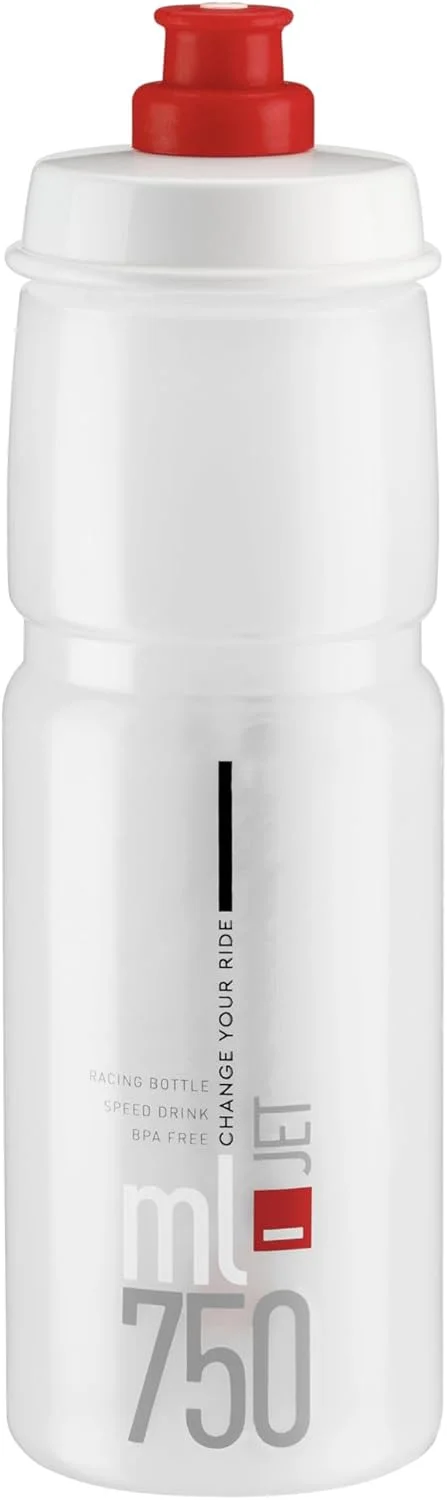 قمقمه بایودegradable Elite S.R.L. Jet، لوگوی قرمز شفاف، 750 میلی لیتر