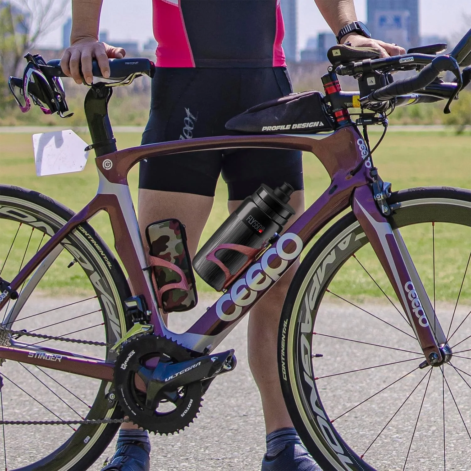 بطری ورزشی الیت Fly با حجم 550 میلی لیتر (مشکی، بافت دار) - بطری نوشیدنی فوق سبک با دریچه فشاری-کششی بطری ورزشی الیت Fly با حجم 550 میلی لیتر (مشکی، بافت دار) - بطری نوشیدنی فوق سبک با دریچه فشاری-کششی