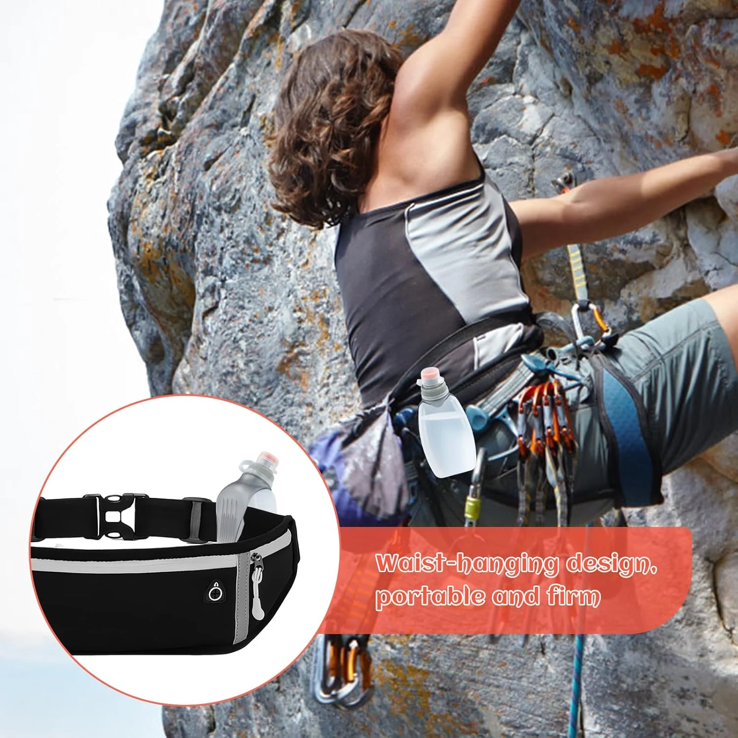 بطری آب 250 میلی لیتری مخصوص دویدن، بطری آب 250 میلی لیتری مخصوص پیاده روی با گیره آویز، بطری آب تخت برای دویدن، پیاده روی و تناسب اندام