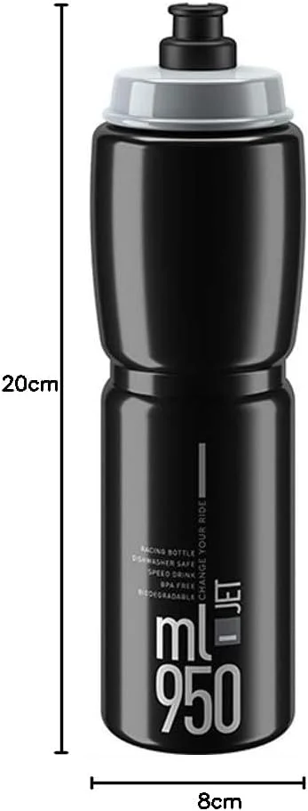 بطری آب الیت جت، تجزیه پذیر، مشکی طوسی، با لوگو، 950 میلی لیتر، 709708