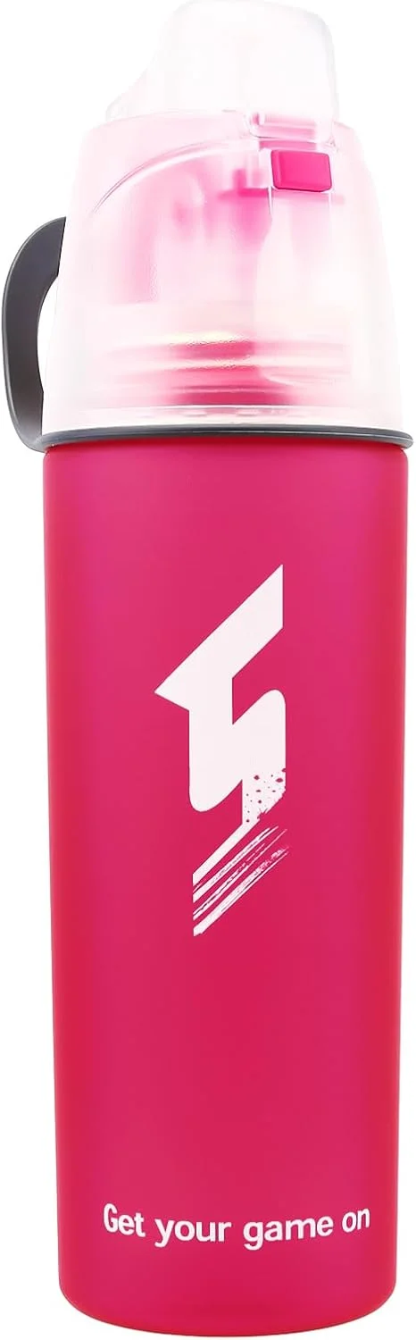 بطری آب نوشیدنی و مه پاش - بطری اسپری آب بدون BPA، طراحی قفل مه منحصر به فرد، فنجان اسپری قابل حمل و ضد نشت برای تناسب اندام دوچرخه سواری کمپینگ پیاده روی ورزش های فضای باز برای خنک کردن هیدراتاسیون