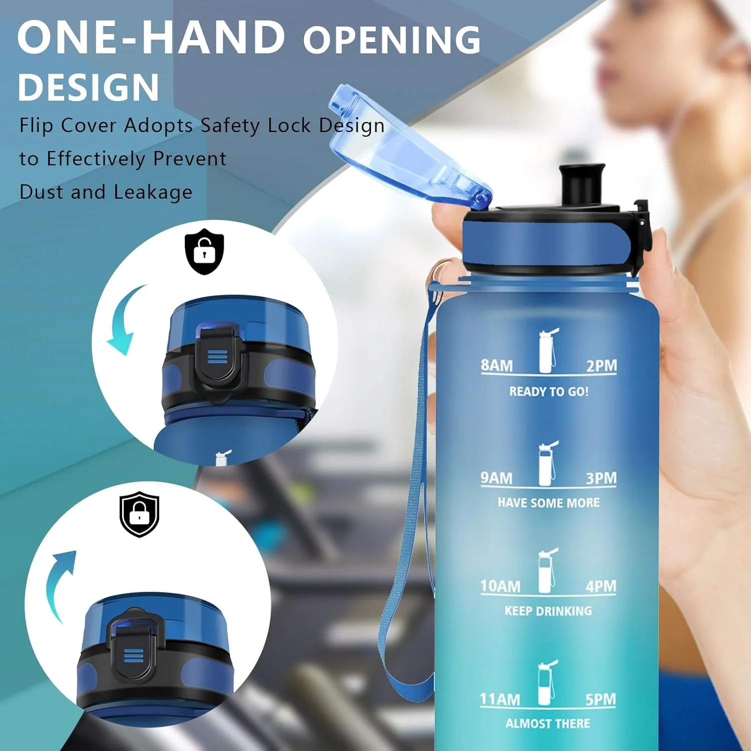 بطری نوشیدنی، بطری آب ورزشی 1.5 لیتری، ضد نشت، تمیز کردن آسان، مناسب برای نوشیدنی های گازدار، بطری آب برای دوچرخه، مدرسه، کمپینگ، پیاده روی، دویدن، آبی/سبز بطری نوشیدنی، بطری آب ورزشی 1.5 لیتری، ضد نشت، تمیز کردن آسان، مناسب برای نوشیدنی های گازدار، بطری آب برای دوچرخه، مدرسه، کمپینگ، پیاده روی، دویدن، آبی/سبز