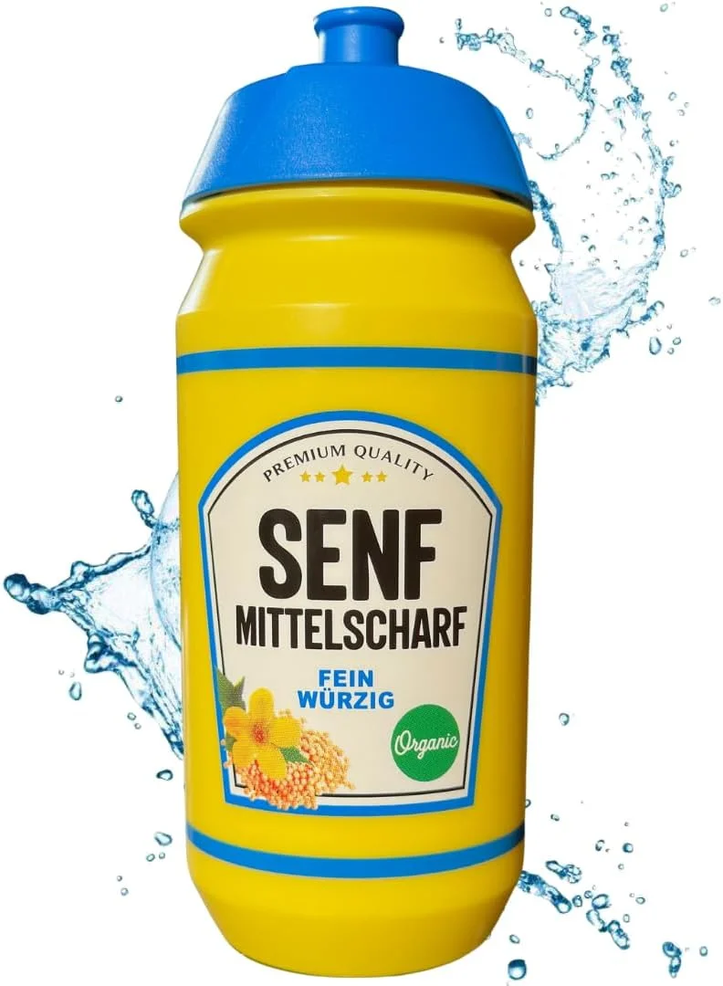 بطری نوشیدنی خردلی 500 میلی لیتر، بطری آب بدون BPA برای ورزش، تناسب اندام، اوقات فراغت، فضای باز، دوچرخه سواری، کار، مسافرت، مدرسه، باشگاه، ایده هدیه، لوازم جانبی زیبا و پایدار