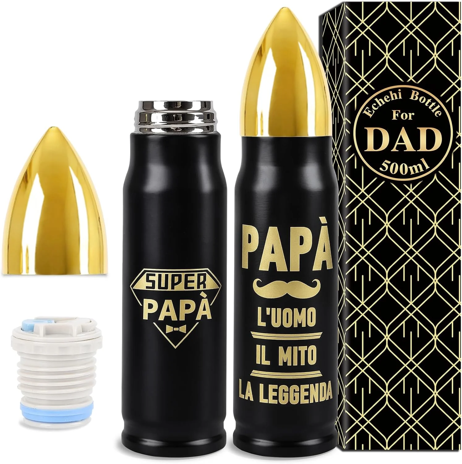 بطری آب توپی شکل مشکی 500 میلی لیتری