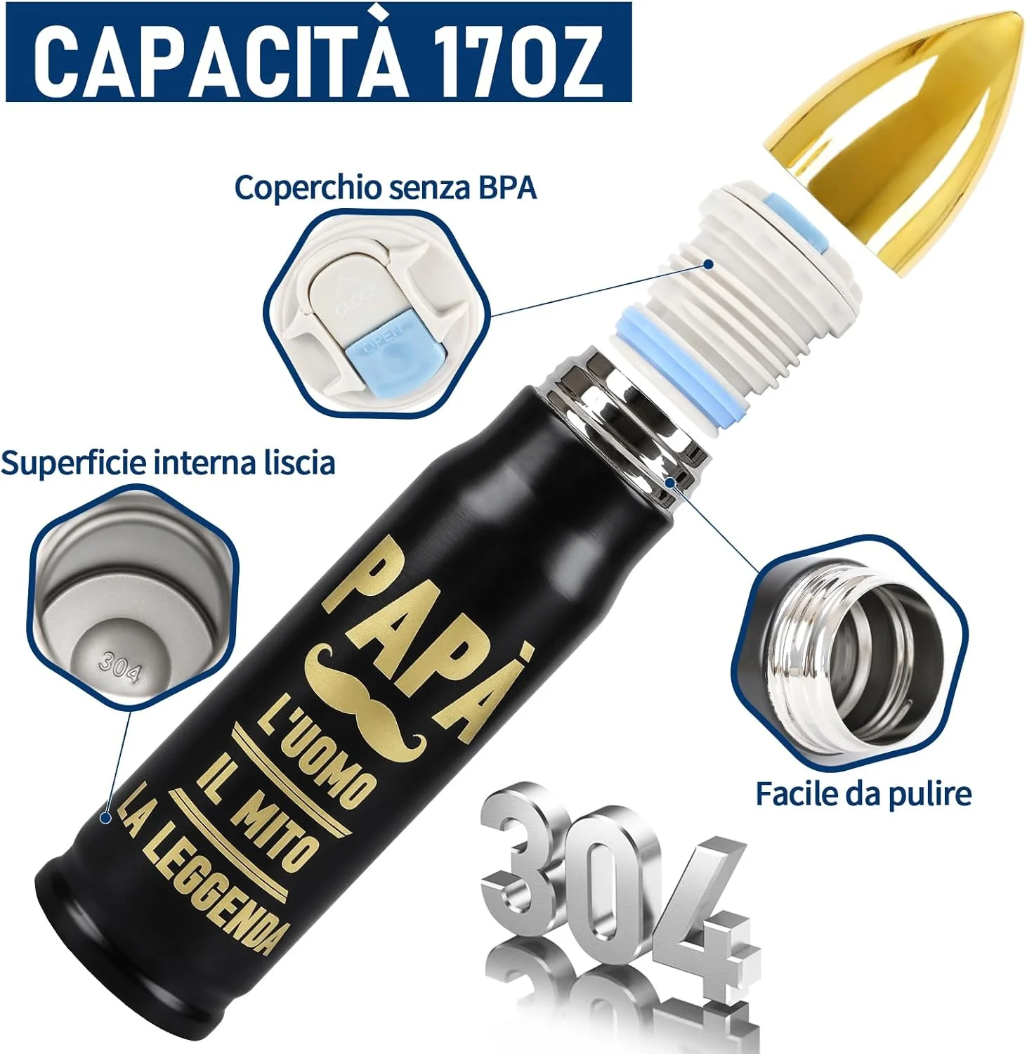 بطری آب توپی شکل مشکی 500 میلی لیتری