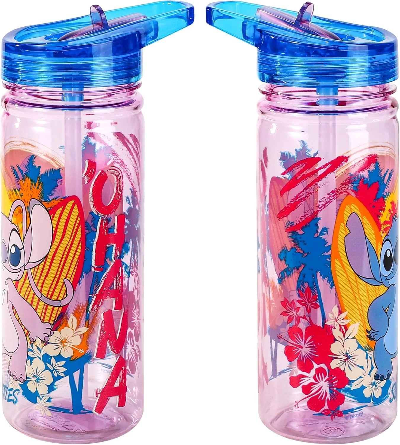 بطری آب دیزنی استیچ 580 میلی لیتری برای نوشیدنی مدرسه کودکان، ساخته شده از اکوزن بادوام، قابل استفاده مجدد و بدون BPA