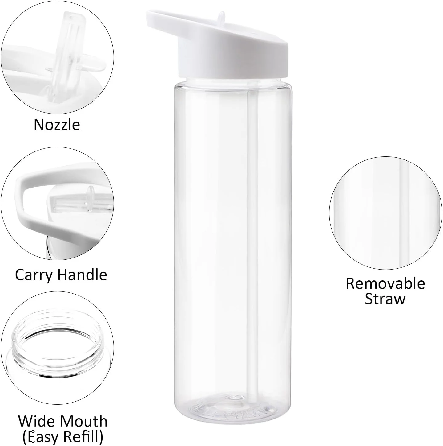 بطری آب ورزشی ضد نشت، بطری آب ورزشی 700 میلی لیتری بدون BPA با نی و برس، قمقمه ورزشی، بطری نوشیدنی درب دار قابل استفاده مجدد و ضد نشت، فلاسک ورزشی برای باشگاه، مدرسه، فضای باز، ورزش