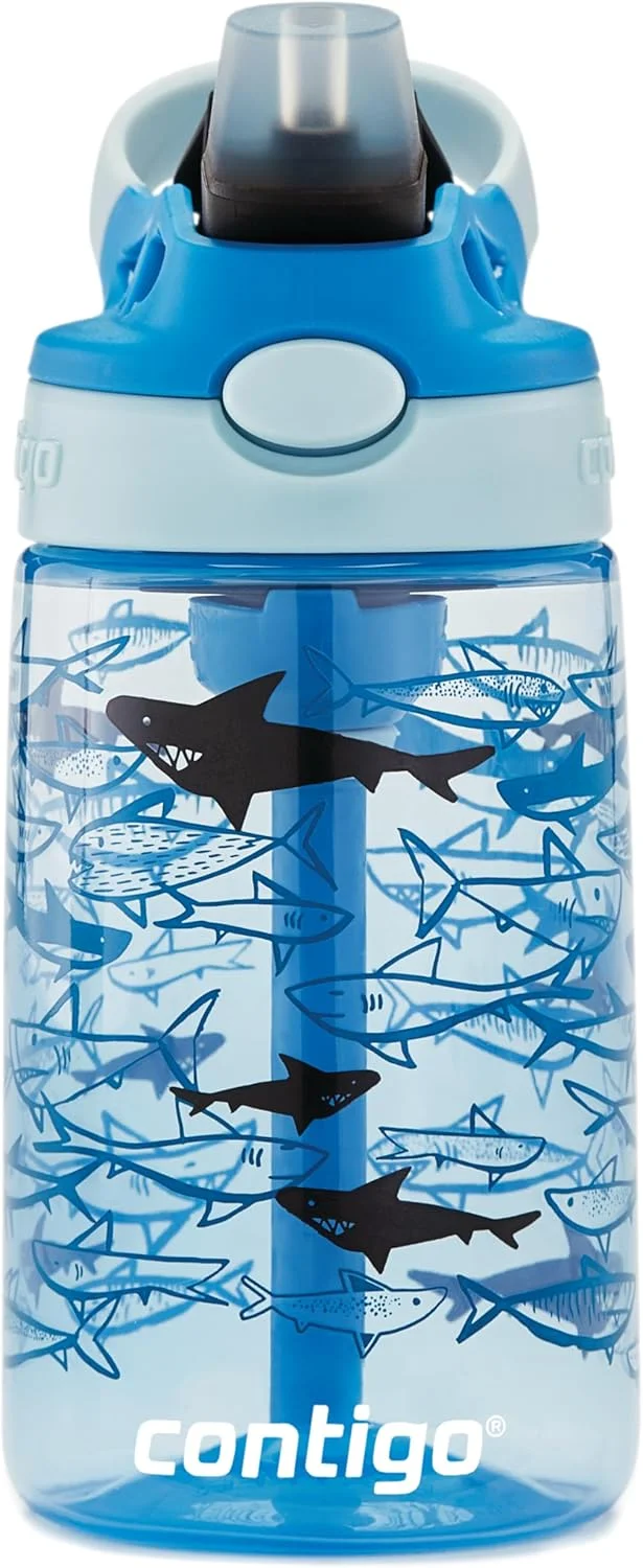 بطری آب نی دار کودکانه کانتیگو مدل Easy Clean Autospout؛ فاقد BPA، بطری آب مقاوم؛ 100% ضد نشت؛ ایده آل برای مهد کودک، پیش دبستانی، مدرسه و ورزش؛ 420 میلی لیتر