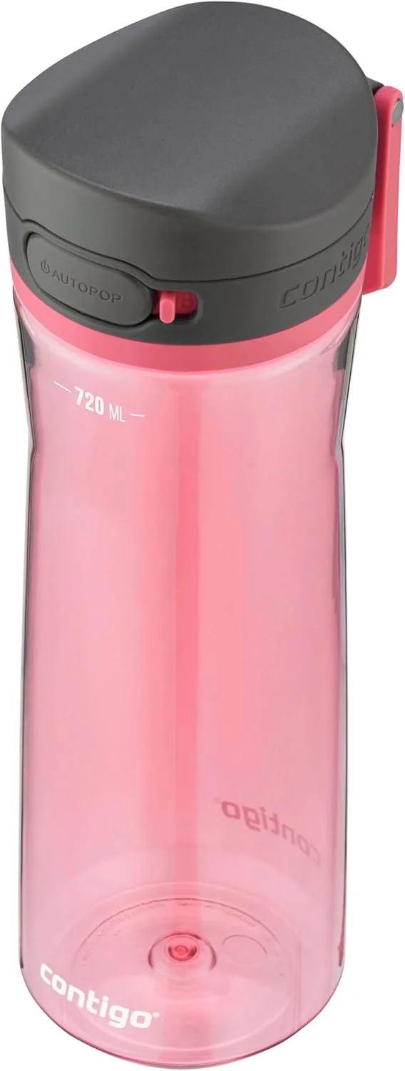 بطری نوشیدنی کانتیگو جکسون، بطری آب بزرگ بدون BPA، 100% ضد نشت و قابل شستشو در ماشین ظرفشویی، مناسب ورزش های فضای باز برای دوچرخه سواری، دویدن، پیاده روی، کار، مدرسه، FROST ROSE 720 میلی لیتر 2156439