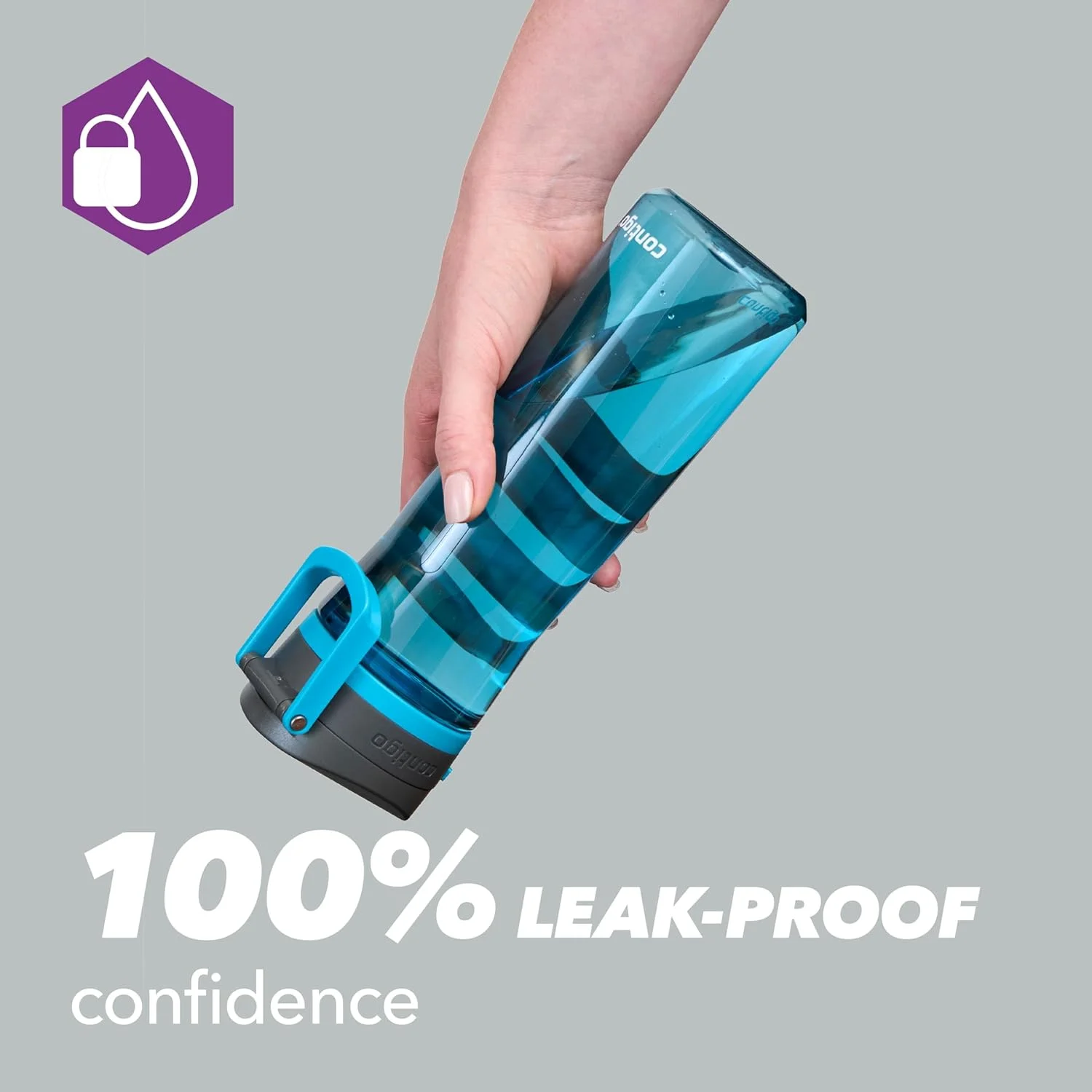 بطری نوشیدنی کانتیگو جکسون، بطری آب بزرگ بدون BPA، 100% ضد نشت و قابل شستشو در ماشین ظرفشویی، مناسب ورزش های فضای باز برای دوچرخه سواری، دویدن، پیاده روی، کار، مدرسه، FROST ROSE 720 میلی لیتر 2156439