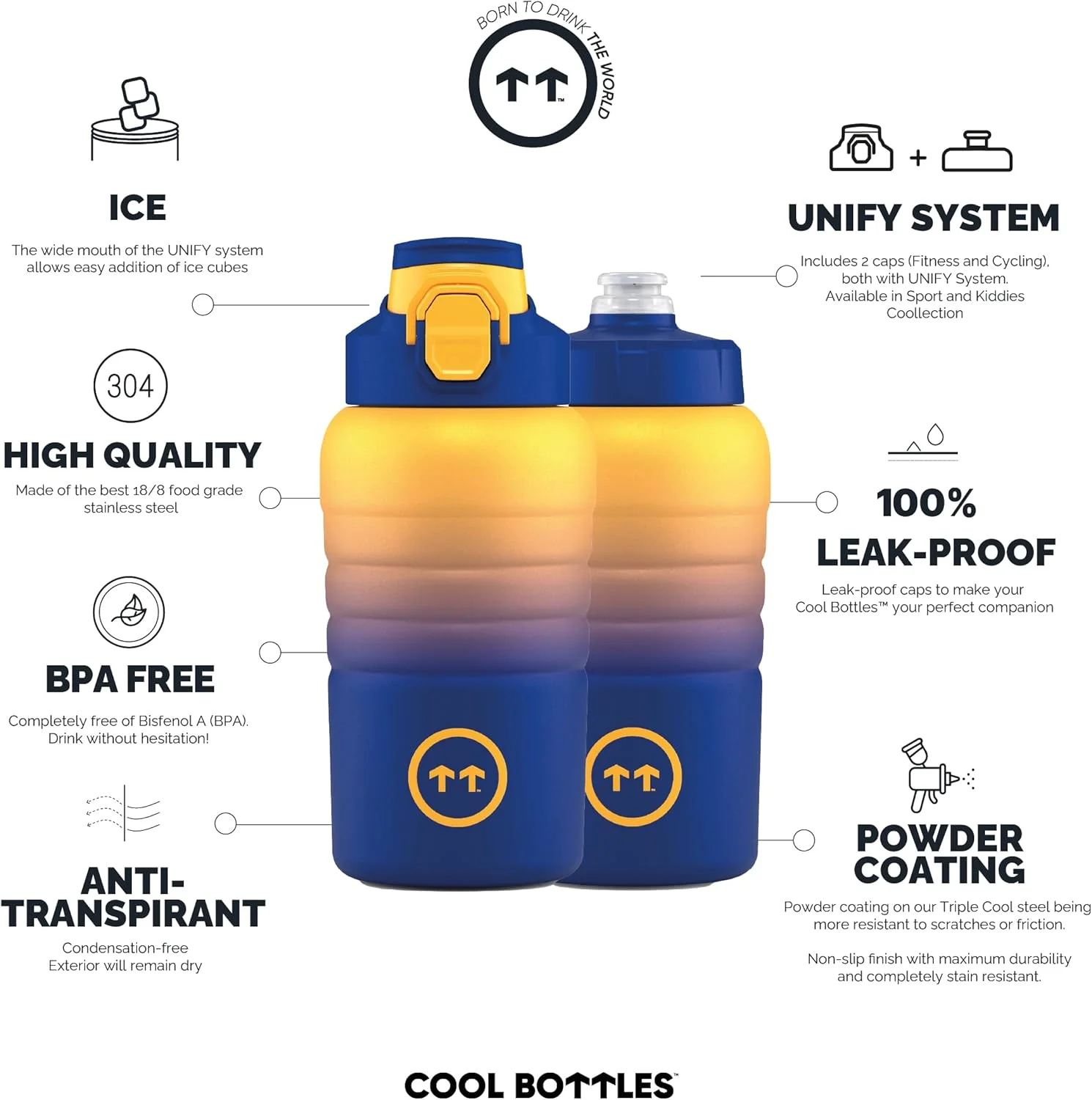 بطری آب استیل ضد زنگ کول باتلز مدل پاریس 500 میلی لیتر