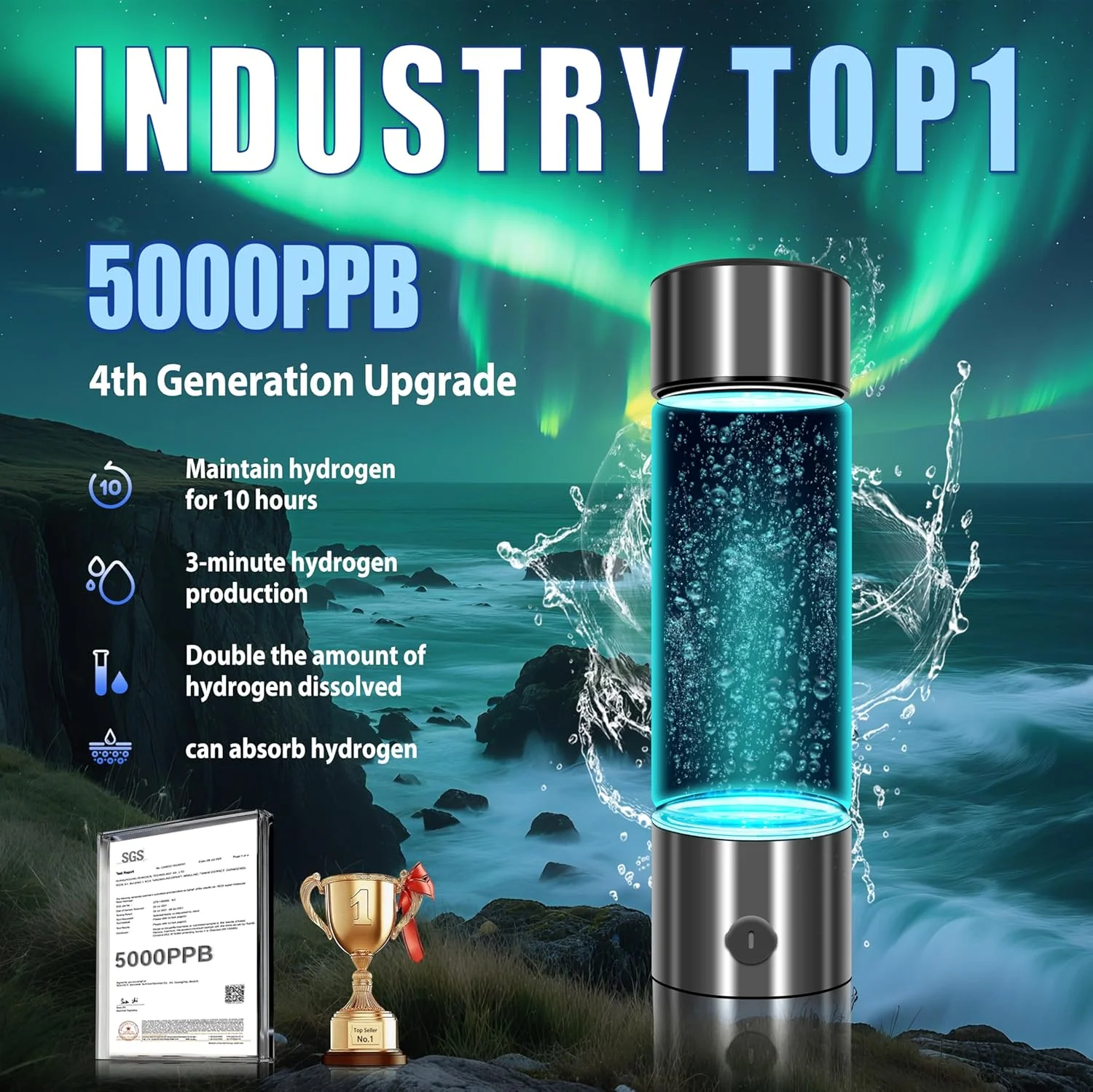 بطری آب هیدروژنه مدل HC2 5000bbp