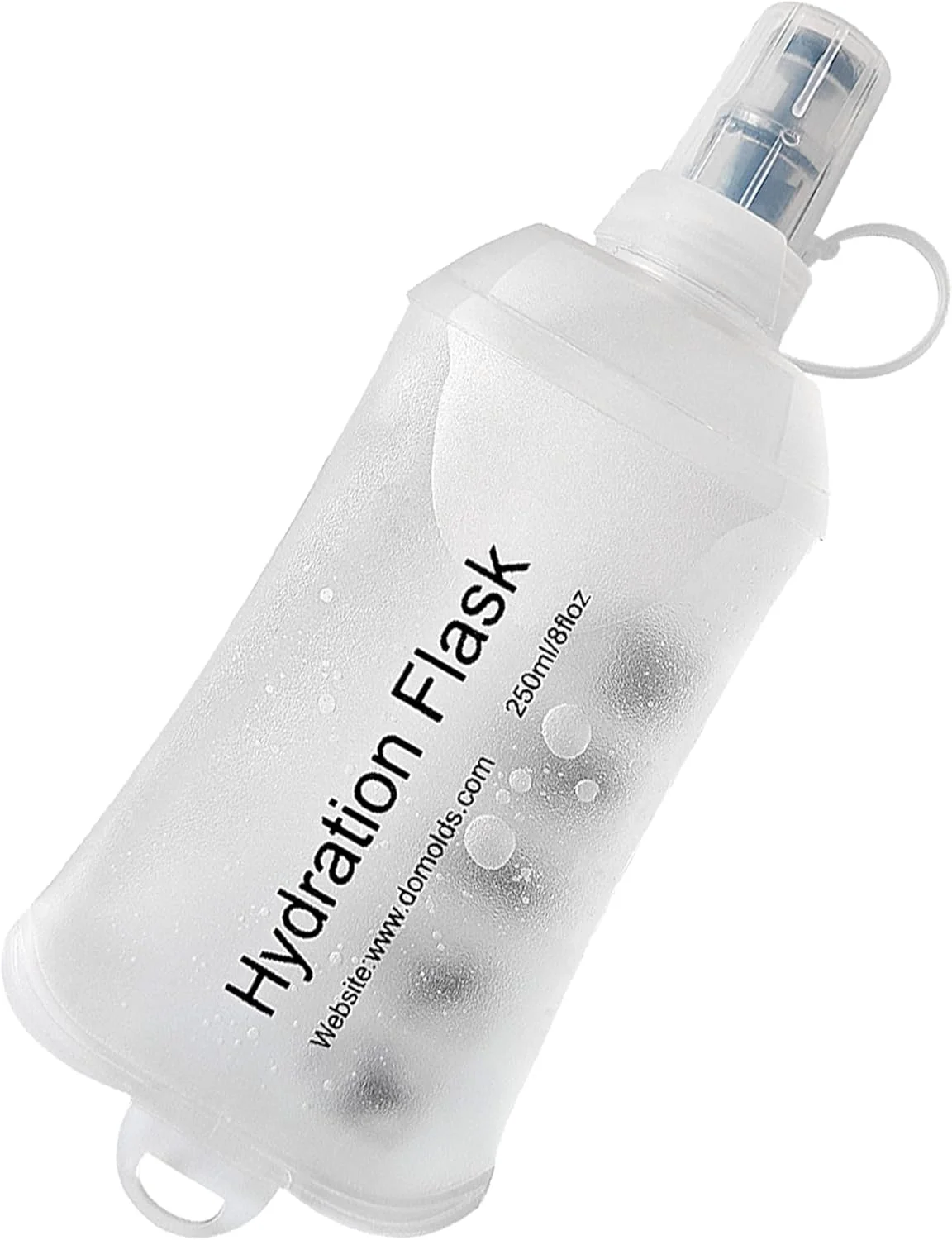 قمقمه نرم تاشو CLINTT، بطری آب تاشو 250 میلی لیتری، قمقمه تاشو TPU، قمقمه تاشو بدون BPA برای جلیقه دویدن، دوچرخه سواری، کوهنوردی، پیاده روی - 1 عدد، سفید