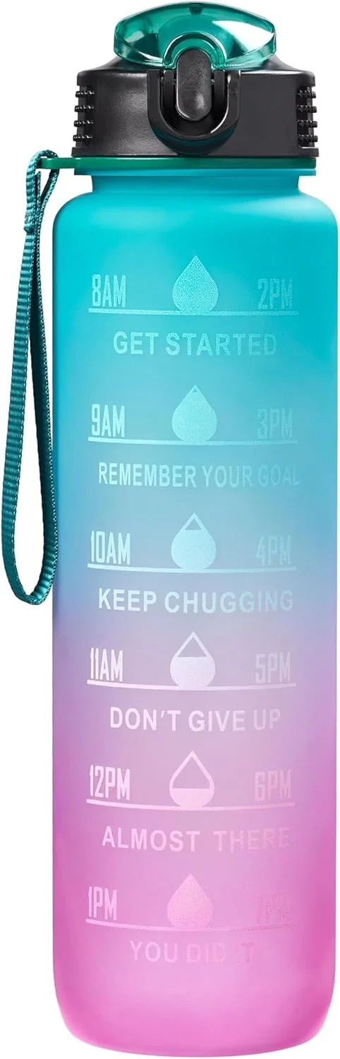 بطری نوشیدنی 1 لیتری Chef Aid با نشانگرهای نوشیدن - هیدراته بمانید