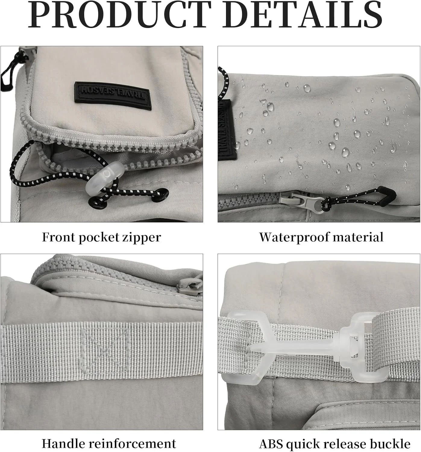 کیف حمل قمقمه آب مناسب برای قمقمه ۴۰oz، نگهدارنده قمقمه آب با جیب تلفن و بند شانه و دستی قابل تنظیم برای پیاده روی، کوهنوردی، کمپینگ و مسافرت (بژ)