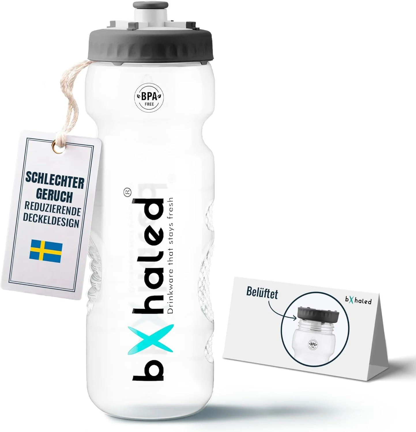 بطری آب ورزشی بدون BPA - بطری نوشیدنی ضد میکروب و بدون بو 750 میلی لیتر ضد نشت (سفید)