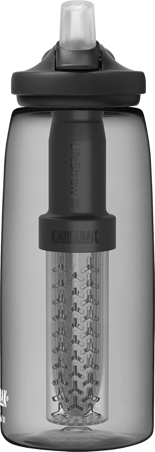 قمقمه CamelBak EDDY+ با ظرفیت ۹۵۰ میلی لیتر، دارای فیلتر LifeStraw، رنگ ذغالی، مدل ۲۰۲۲