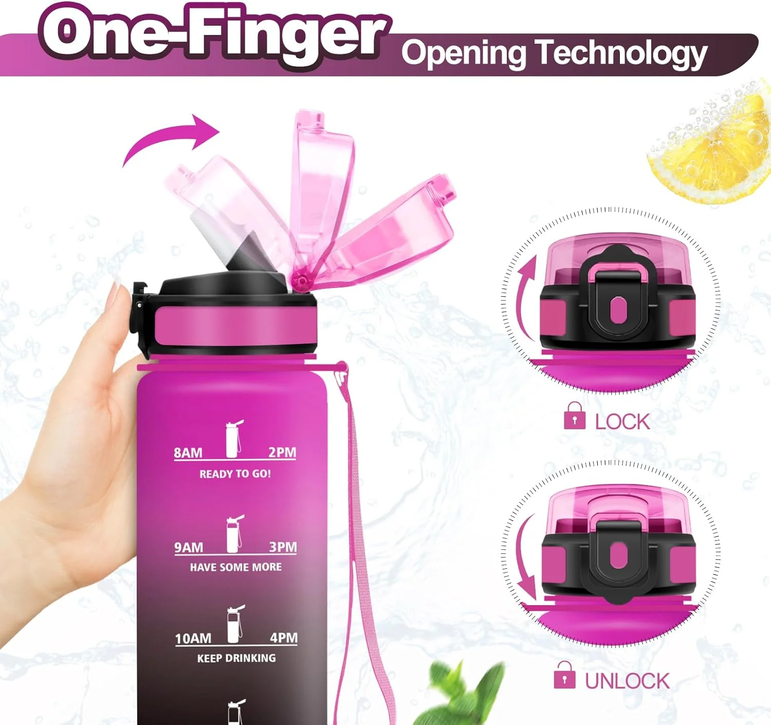 بطری آب 1 لیتری، بطری آب انگیزشی، ضد نشت و دارای نشانگر زمان، بطری آب با نی، فاقد BPA، بطری ورزشی برای ورزش، مدرسه، باشگاه، پیاده روی، دوچرخه سواری، فضای باز، یوگا بطری آب 1 لیتری، بطری آب انگیزشی، ضد نشت و دارای نشانگر زمان، بطری آب با نی، فاقد BPA، بطری ورزشی برای ورزش، مدرسه، باشگاه، پیاده روی، دوچرخه سواری، فضای باز، یوگا