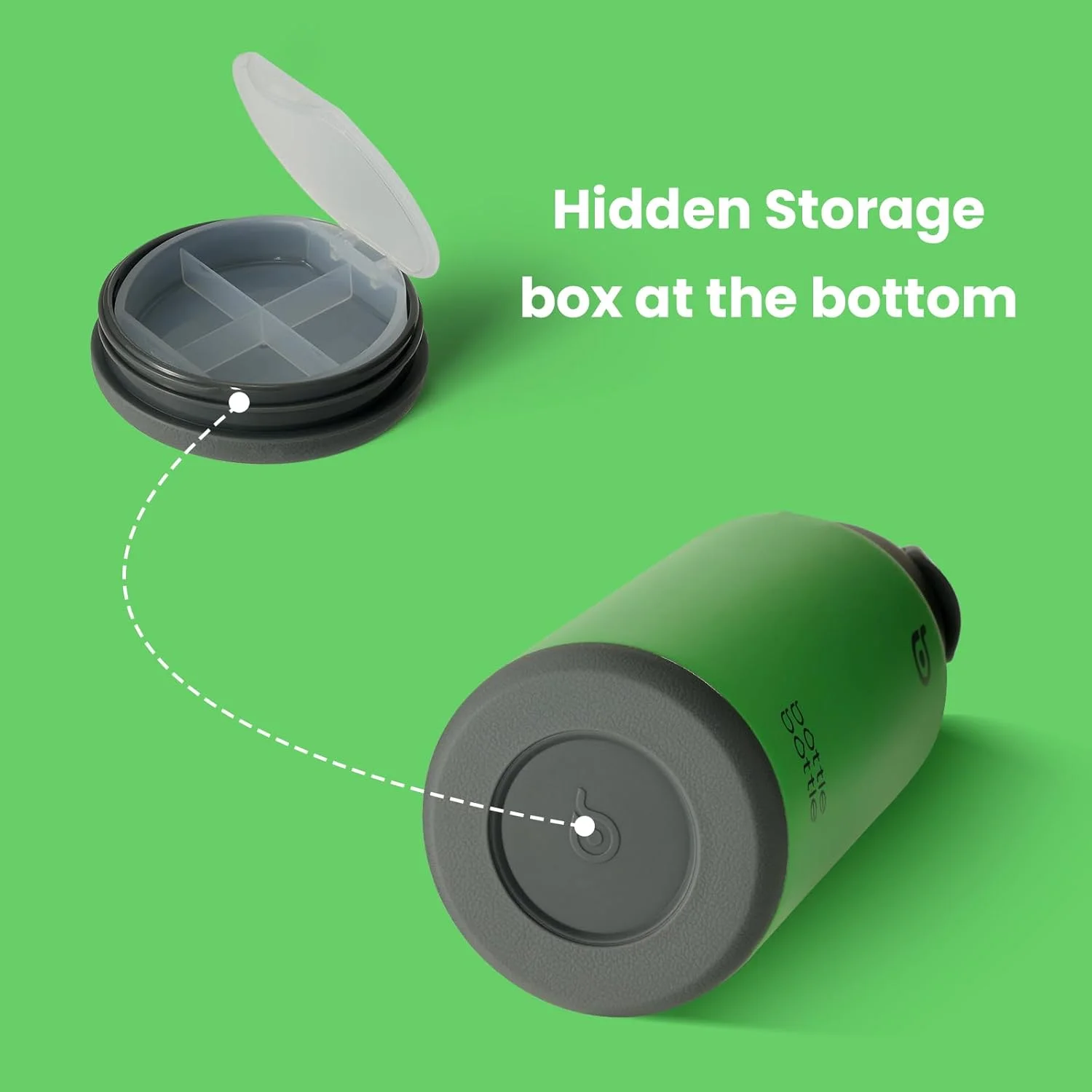 بطری آب عایق استیل ورزشی 946 میلی لیتری با نی و درب دو منظوره مناسب باشگاه به همراه جعبه قرص (جنگل تابستانی)