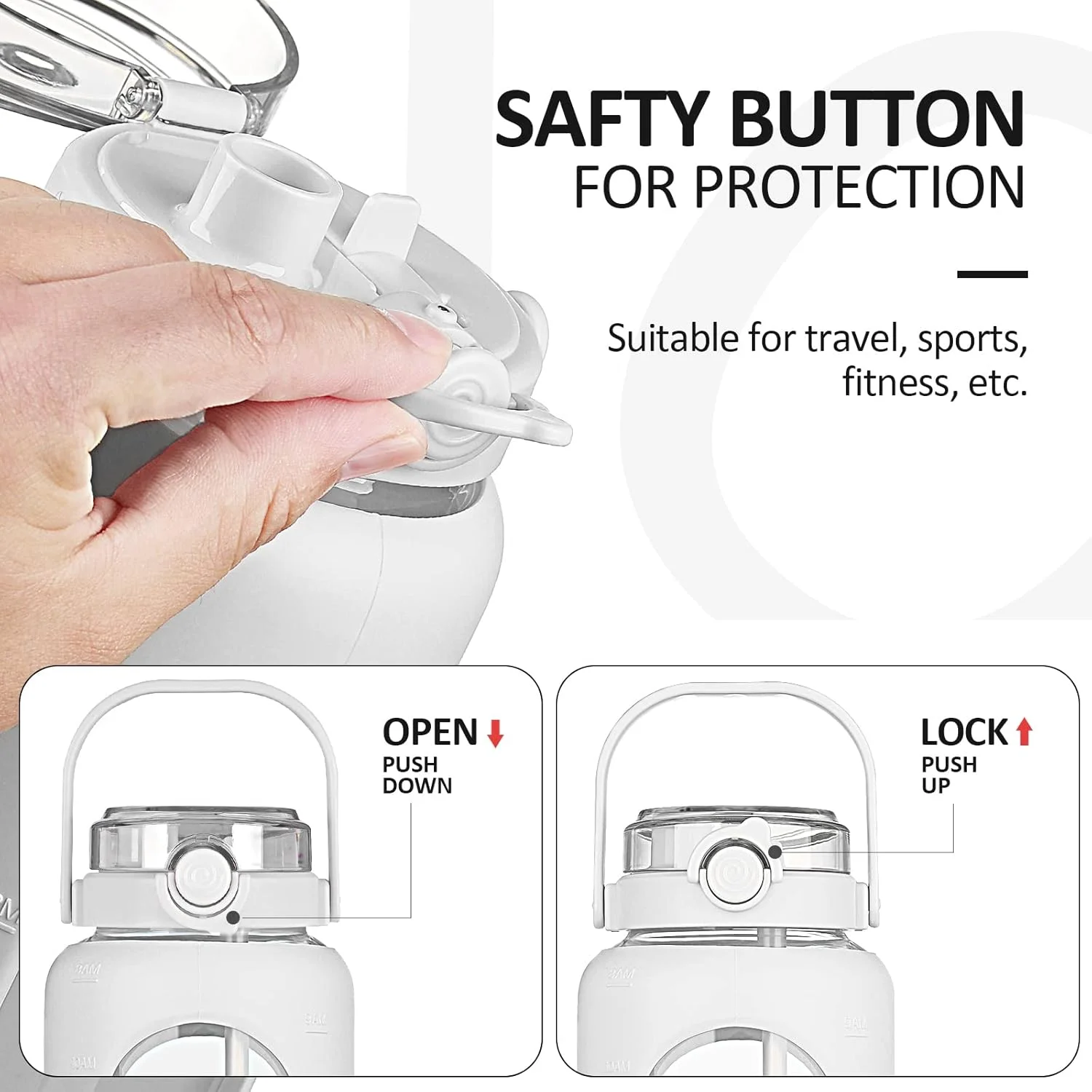 بطری آب شیشه ای BLUEGO با نی و نشانگر زمان، حجم بزرگ نیم گالن، بطری آب انگیزشی بزرگ با روکش سیلیکونی، قمقمه شیشه ای 2 لیتری بزرگ برای باشگاه، ورزش و تمرین، استفاده روزانه، سفید بطری آب شیشه ای BLUEGO با نی و نشانگر زمان، حجم بزرگ نیم گالن، بطری آب انگیزشی بزرگ با روکش سیلیکونی، قمقمه شیشه ای 2 لیتری بزرگ برای باشگاه، ورزش و تمرین، استفاده روزانه، سفید