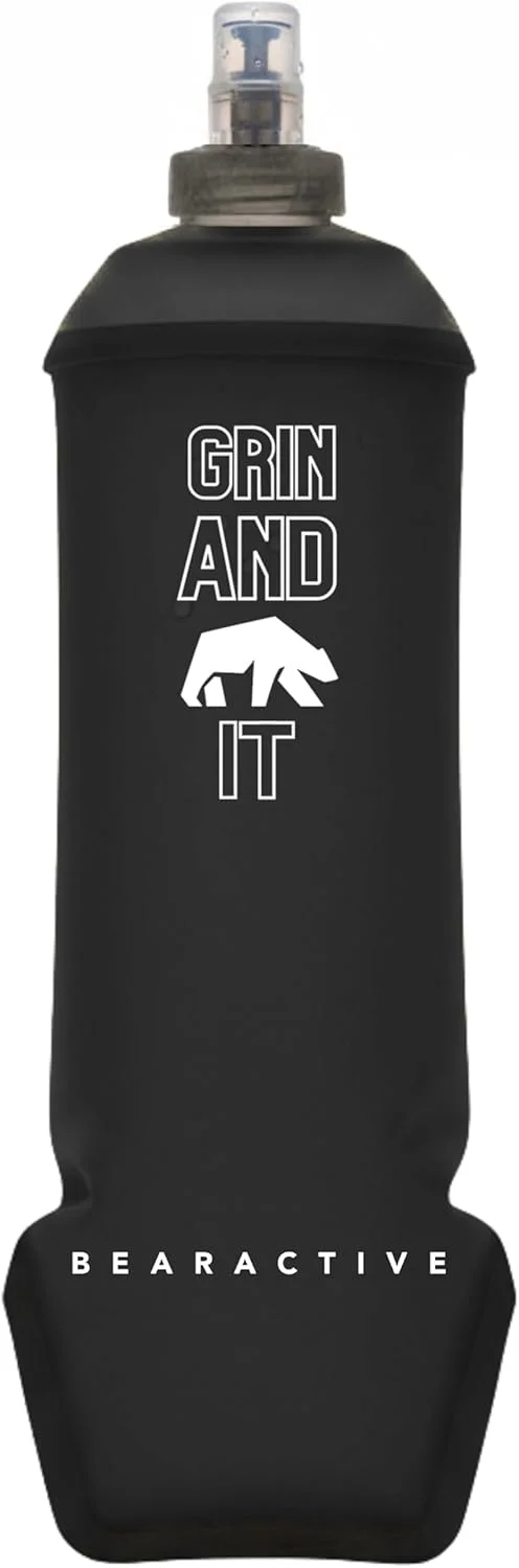 قمقمه نرم انگیزشی 500 میلی لیتری، بطری آب تاشو سبک وزن، بطری دویدن پلاستیکی بدون BPA، بطری آب تاشو ضد نشت برای جلیقه و کمربندهای دویدن