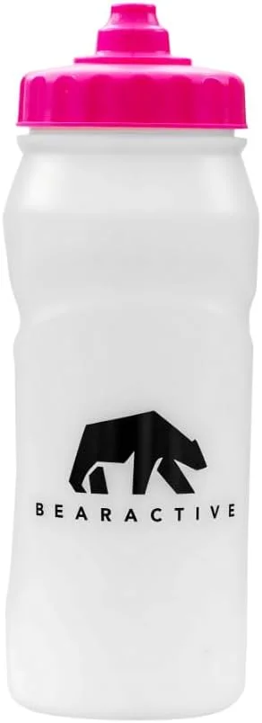 بطری آب ورزشی سبک وزن 500 میلی لیتری با نی سوپاپ دار - پلاستیک بدون BPA و ضد نشت - بطری دستی مخصوص دوندگان (1 عدد، صورتی)