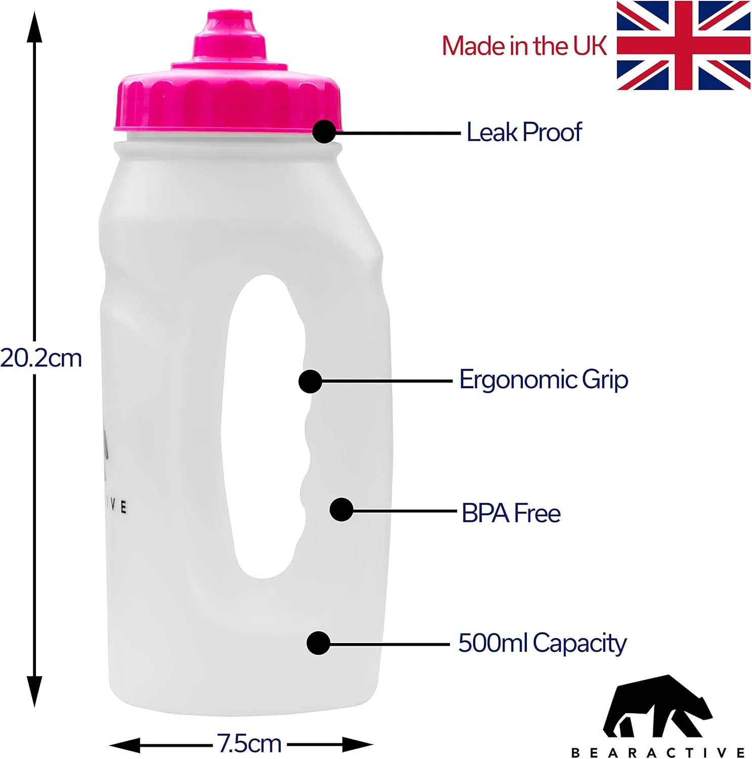 بطری آب ورزشی سبک وزن 500 میلی لیتری با نی سوپاپ دار - پلاستیک بدون BPA و ضد نشت - بطری دستی مخصوص دوندگان (1 عدد، صورتی) بطری آب ورزشی سبک وزن 500 میلی لیتری با نی سوپاپ دار - پلاستیک بدون BPA و ضد نشت - بطری دستی مخصوص دوندگان (1 عدد، صورتی)