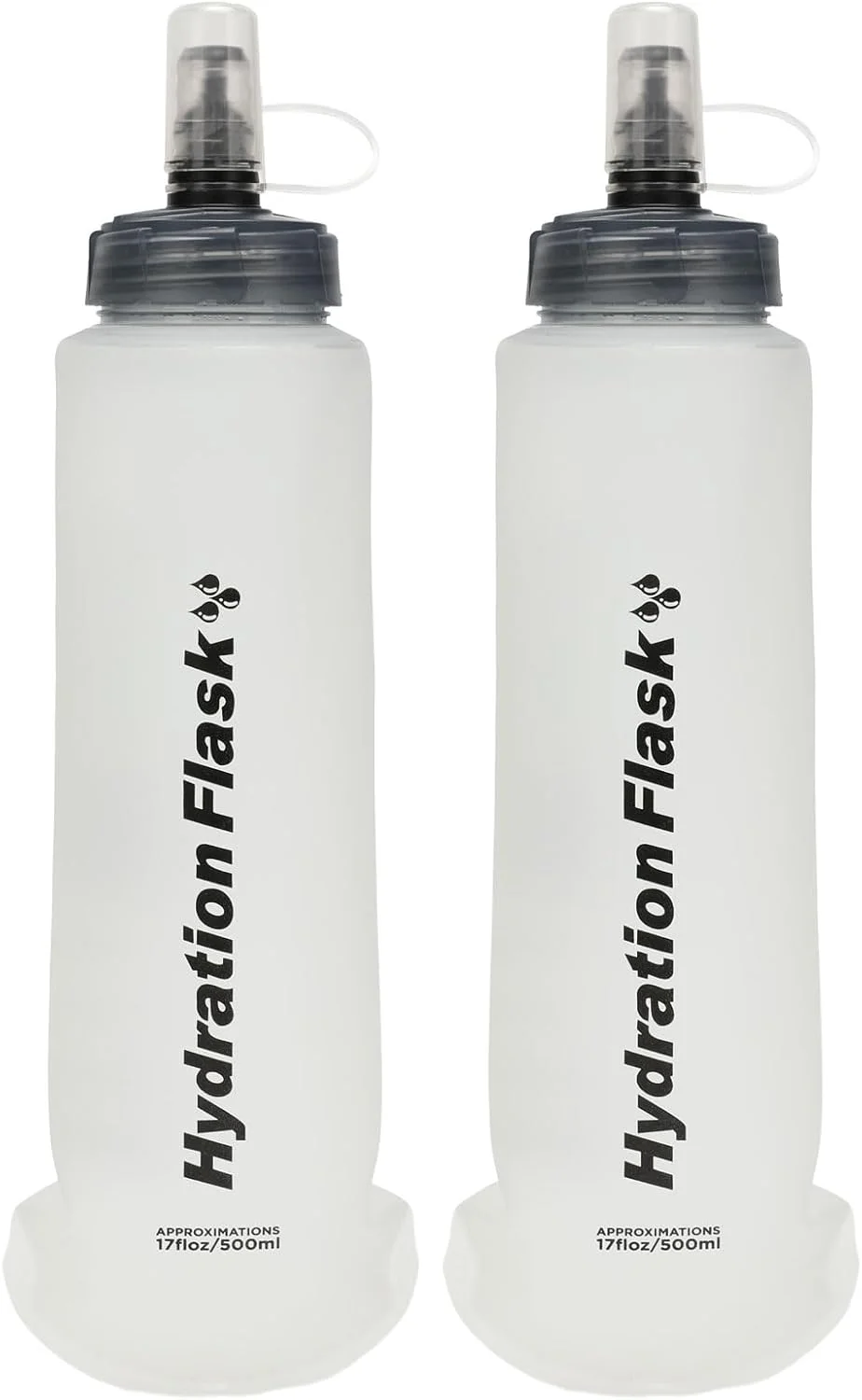 قمقمه نرم تاشو Azarxis TPU، ۲۵۰ میلی لیتر و ۵۰۰ میلی لیتر، قمقمه آب تاشو مناسب دویدن، مخزن آب ژل تاشو دستی برای بسته هیدراتاسیون، پیاده روی، دوچرخه سواری، کوهنوردی، دویدن آهسته، مسابقه تریل (سفید - ۵۰۰ میلی لیتر - بسته ۲ عددی)