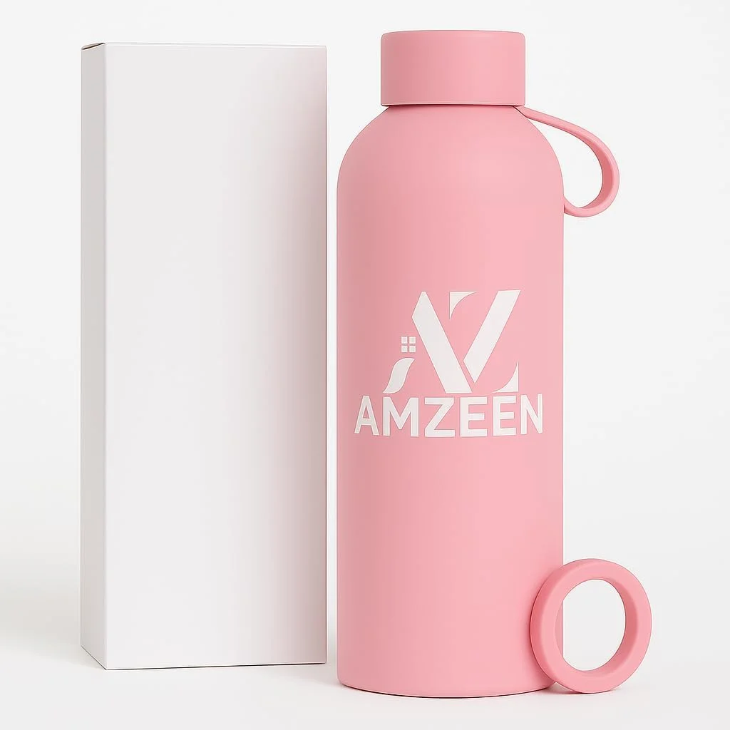 بطری آب ورزشی AZMEEN 500 میلی لیتر – بطری درب دار ضد نشت بدون BPA – سبک، قابل استفاده مجدد و بادوام – ایده آل برای باشگاه، دویدن، دوچرخه سواری، مدرسه و فعالیت های خارج از منزل (صورتی)