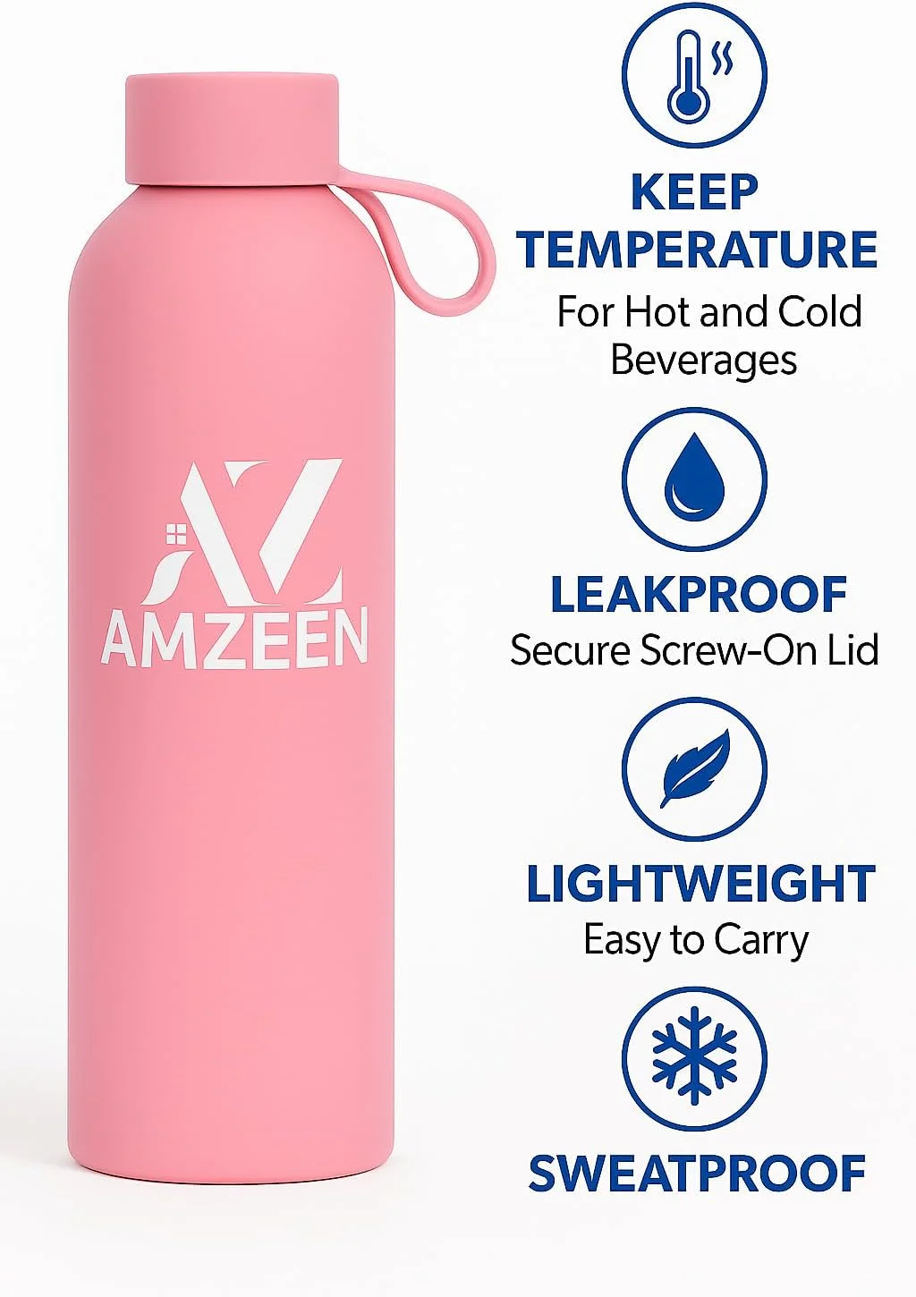 بطری آب ورزشی AZMEEN 500 میلی لیتر – بطری درب دار ضد نشت بدون BPA – سبک، قابل استفاده مجدد و بادوام – ایده آل برای باشگاه، دویدن، دوچرخه سواری، مدرسه و فعالیت های خارج از منزل (صورتی) بطری آب ورزشی AZMEEN 500 میلی لیتر – بطری درب دار ضد نشت بدون BPA – سبک، قابل استفاده مجدد و بادوام – ایده آل برای باشگاه، دویدن، دوچرخه سواری، مدرسه و فعالیت های خارج از منزل (صورتی)
