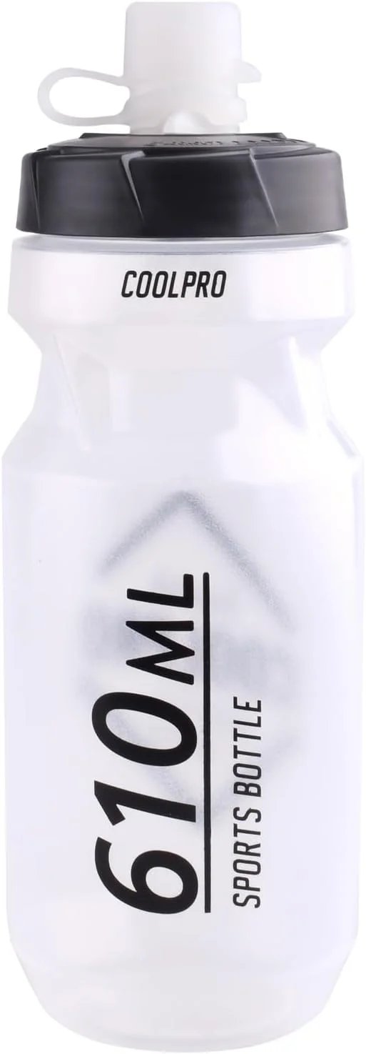 بطری آب ورزشی فشاری Azarxis، جریان سریع، 600 و 700 میلی لیتر. بطری قابل استفاده مجدد بدون BPA برای دوچرخه سواری، دویدن، باشگاه، تناسب اندام، پیاده روی (شفاف، 600 میلی لیتر)