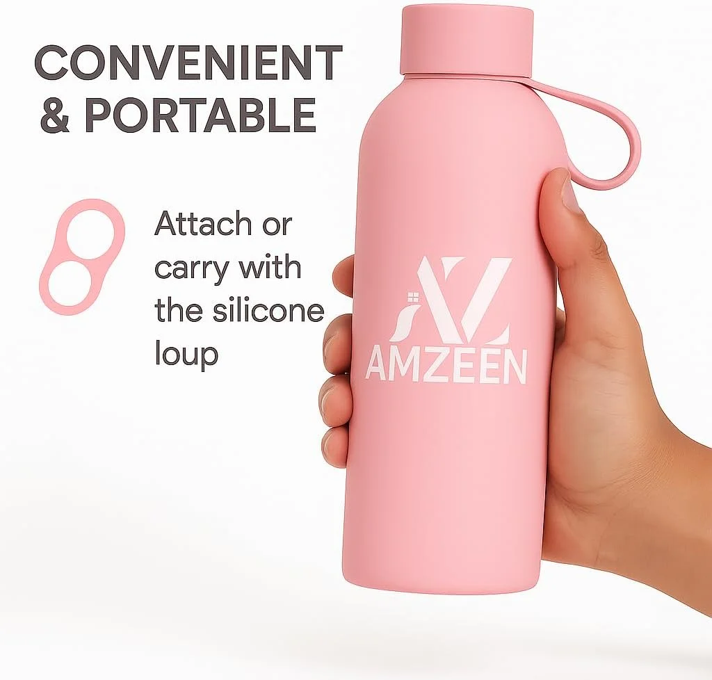 بطری آب ورزشی AZMEEN 500 میلی لیتر – بطری درب دار ضد نشت بدون BPA – سبک، قابل استفاده مجدد و بادوام – ایده آل برای باشگاه، دویدن، دوچرخه سواری، مدرسه و فعالیت های خارج از منزل (صورتی) بطری آب ورزشی AZMEEN 500 میلی لیتر – بطری درب دار ضد نشت بدون BPA – سبک، قابل استفاده مجدد و بادوام – ایده آل برای باشگاه، دویدن، دوچرخه سواری، مدرسه و فعالیت های خارج از منزل (صورتی)